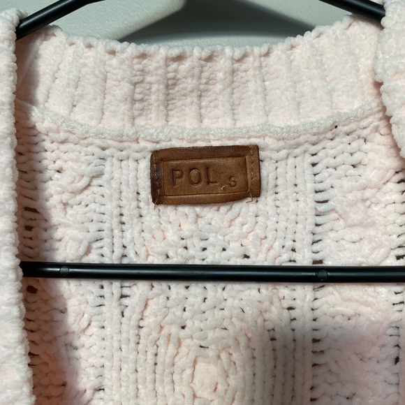 POL pink cardigan pastel feminine coquette chunky cable knit sweater - Picture 2 of 3